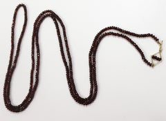 Faceted Almandine Garnet Bead, 18K Yellow Gold Necklace