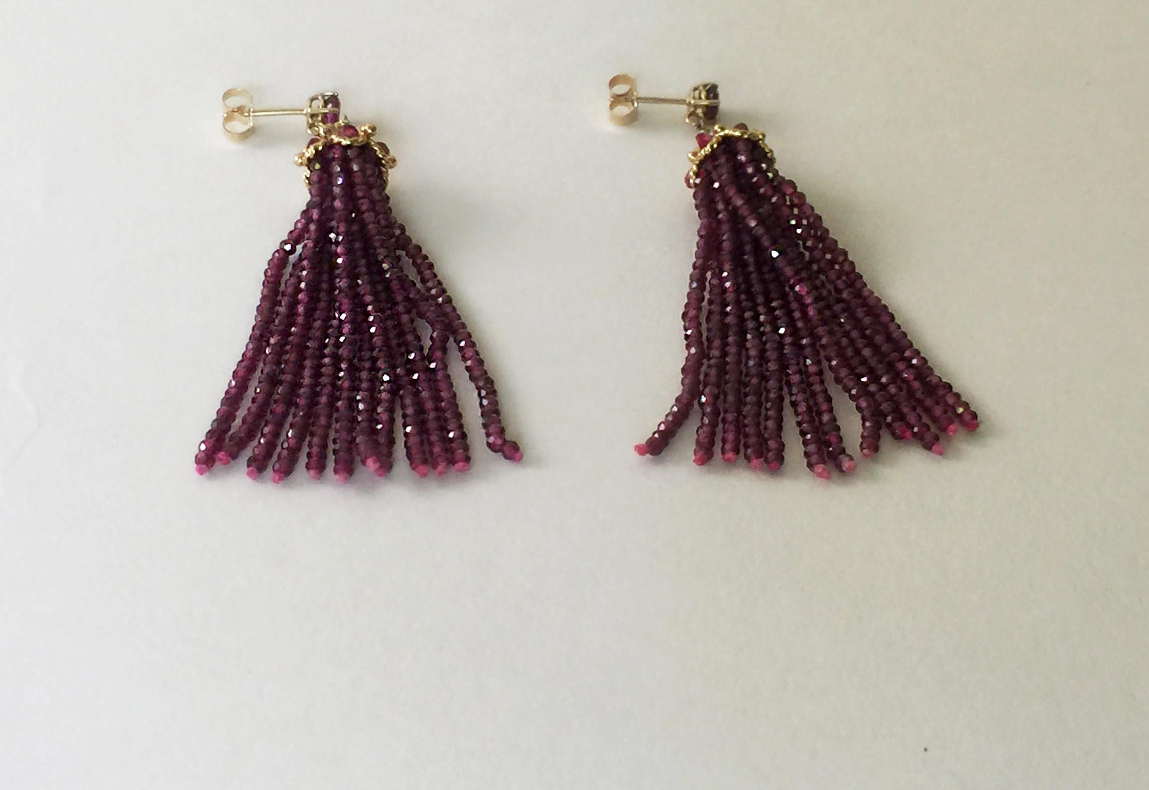  Marina J Faceted Amethyst  Stud Tassel Dangle Earrings and 14K Yellow Gold  In New Condition For Sale In Los Angeles, CA