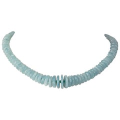 Faceted Aquamarine and Emerald Beaded Necklace by Deborah Lockhart Phillips