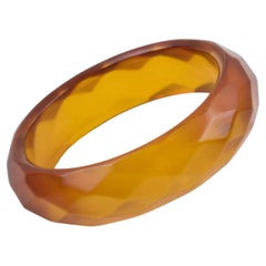 Bracelet jonc en bakélite à facettes Prystal Orangeade
