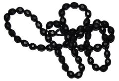 Faceted Black Bakelite Bead Necklace