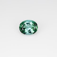 Faceted bluish green oval tourmaline