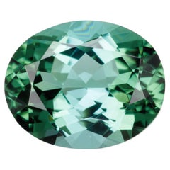 Faceted bluish green oval tourmaline