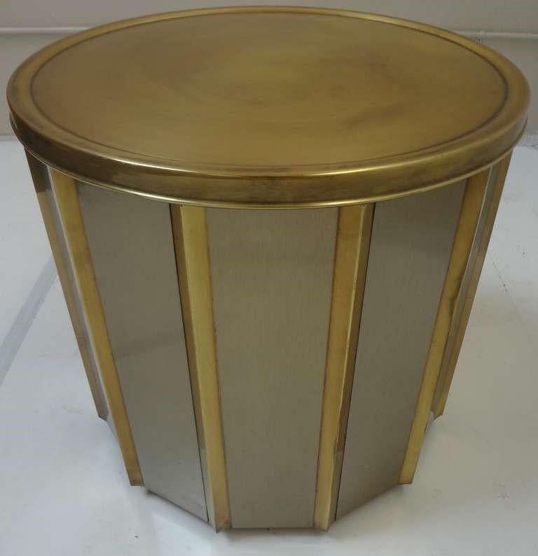 American Faceted Brass Dining Table Base by Bernard Rohne for Mastercraft