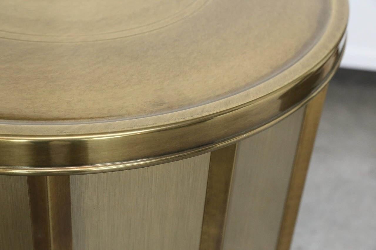 Faceted Brass Dining Table Base by Bernard Rohne for Mastercraft In Good Condition In Dallas, TX