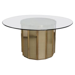 Vintage Faceted Brass Dining Table Base by Bernard Rohne for Mastercraft