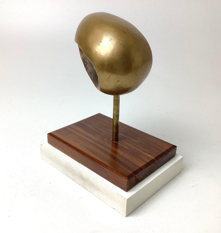 Faceted Brass Modernist Egg Sculpture For Sale at 1stDibs