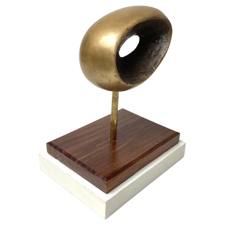 Faceted Brass Modernist Egg Sculpture For Sale at 1stDibs