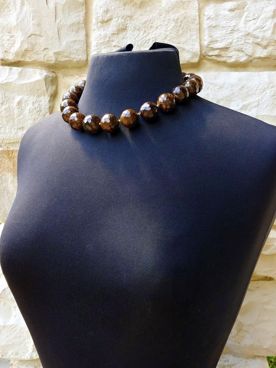 Faceted Bronzite Necklace  For Sale 2