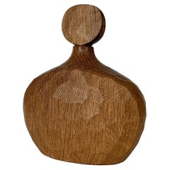 Faceted Carved Wooden Bottle / Decanter with Stopper