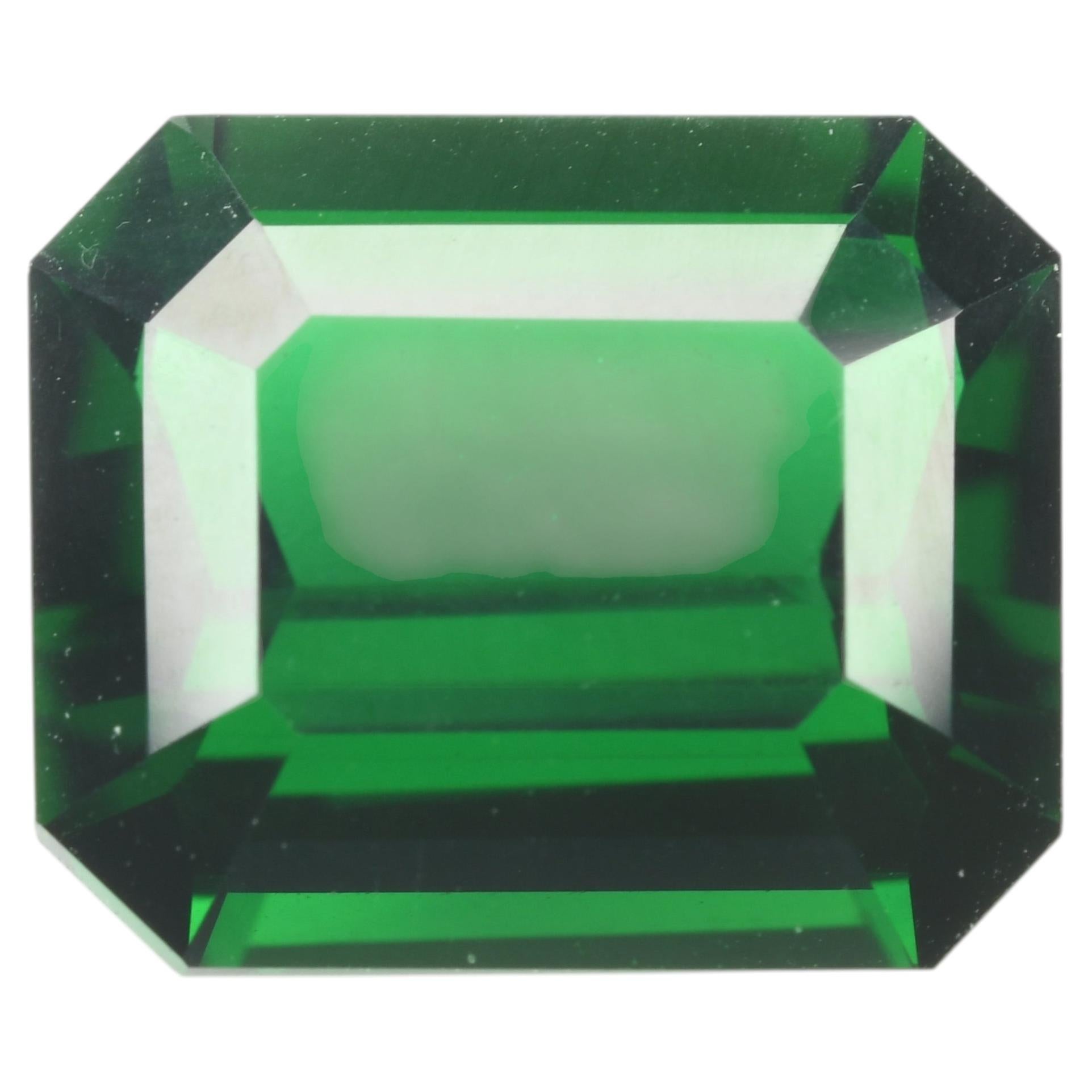 Faceted chrome tourmaline of basil green color, 3.55 ct