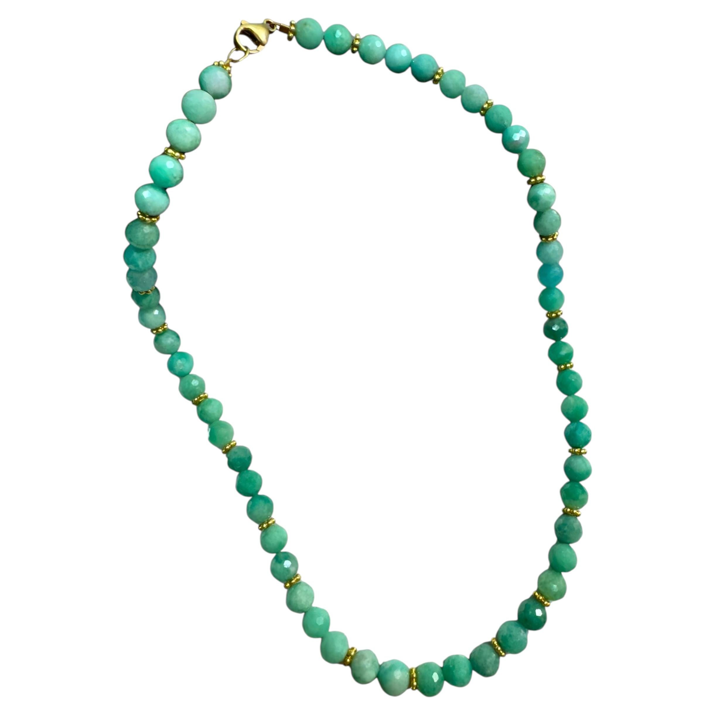 Untreated Faceted Colombian Emerald & Gold Vermeil Beaded Necklace