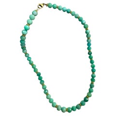 Faceted Colombian Emerald & Vermeil Beaded Necklace