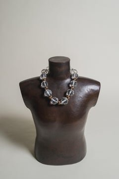 Faceted Crystal and Vermeil Garnet Inlay Beads Necklace by Alice Kuo