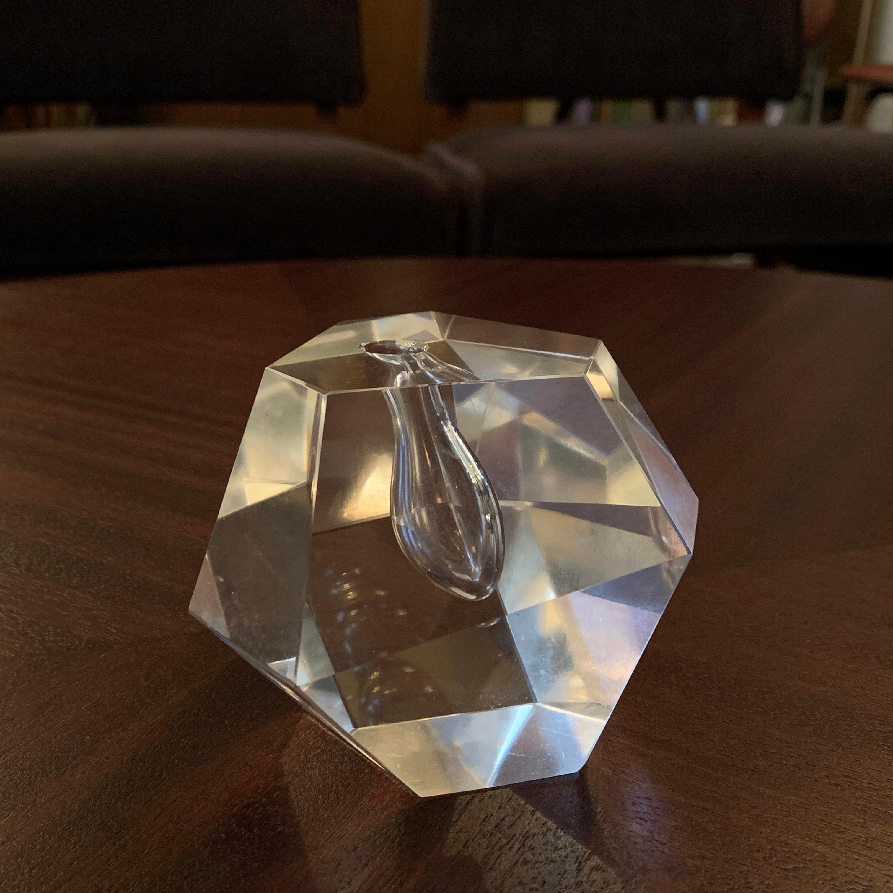 Petite, Mid-Century Modern, faceted crystal 