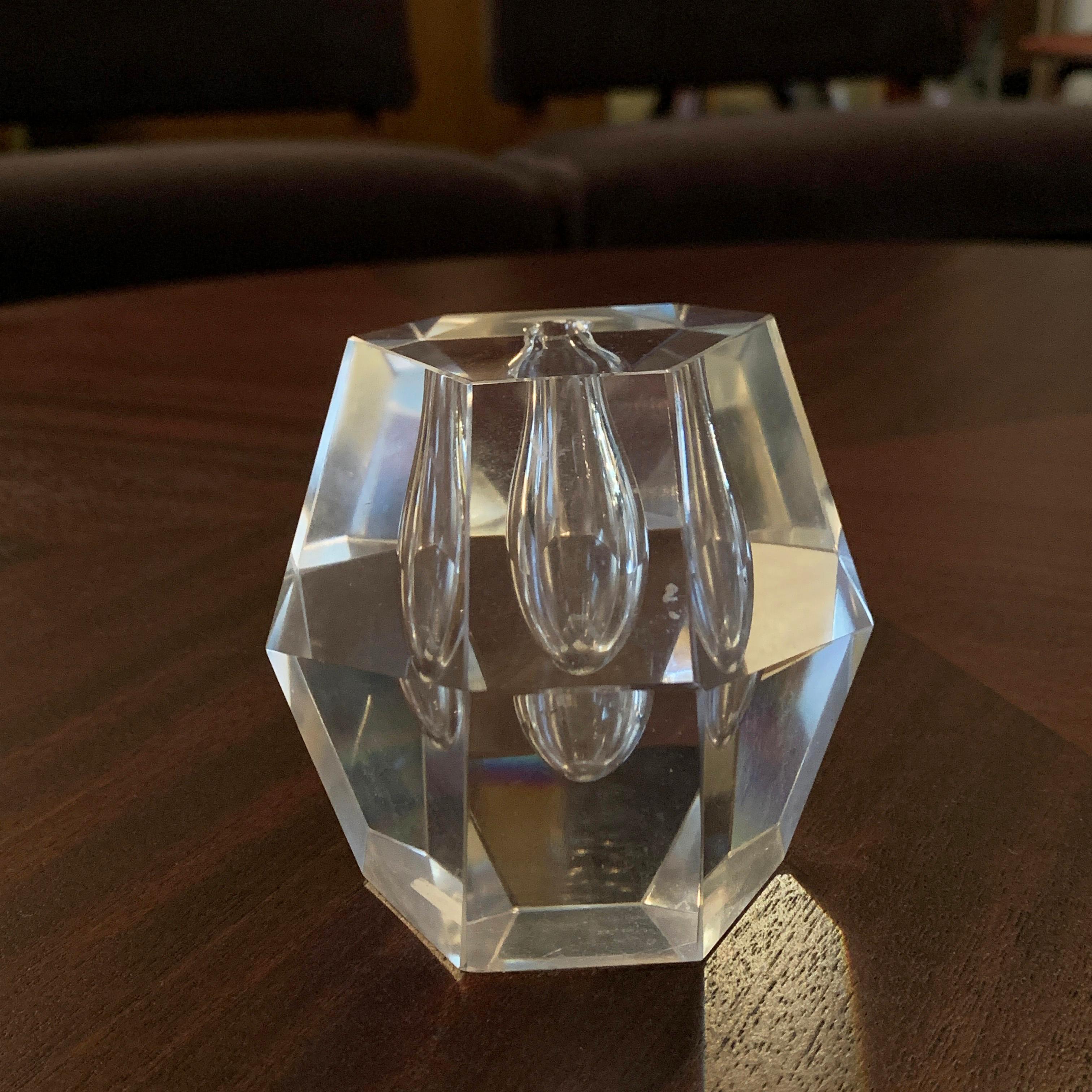 Facettierte Kristall-Knospenvase „Orchidee“ von Timo Sarpaneva für littala, Finnland (Glaskunst) im Angebot