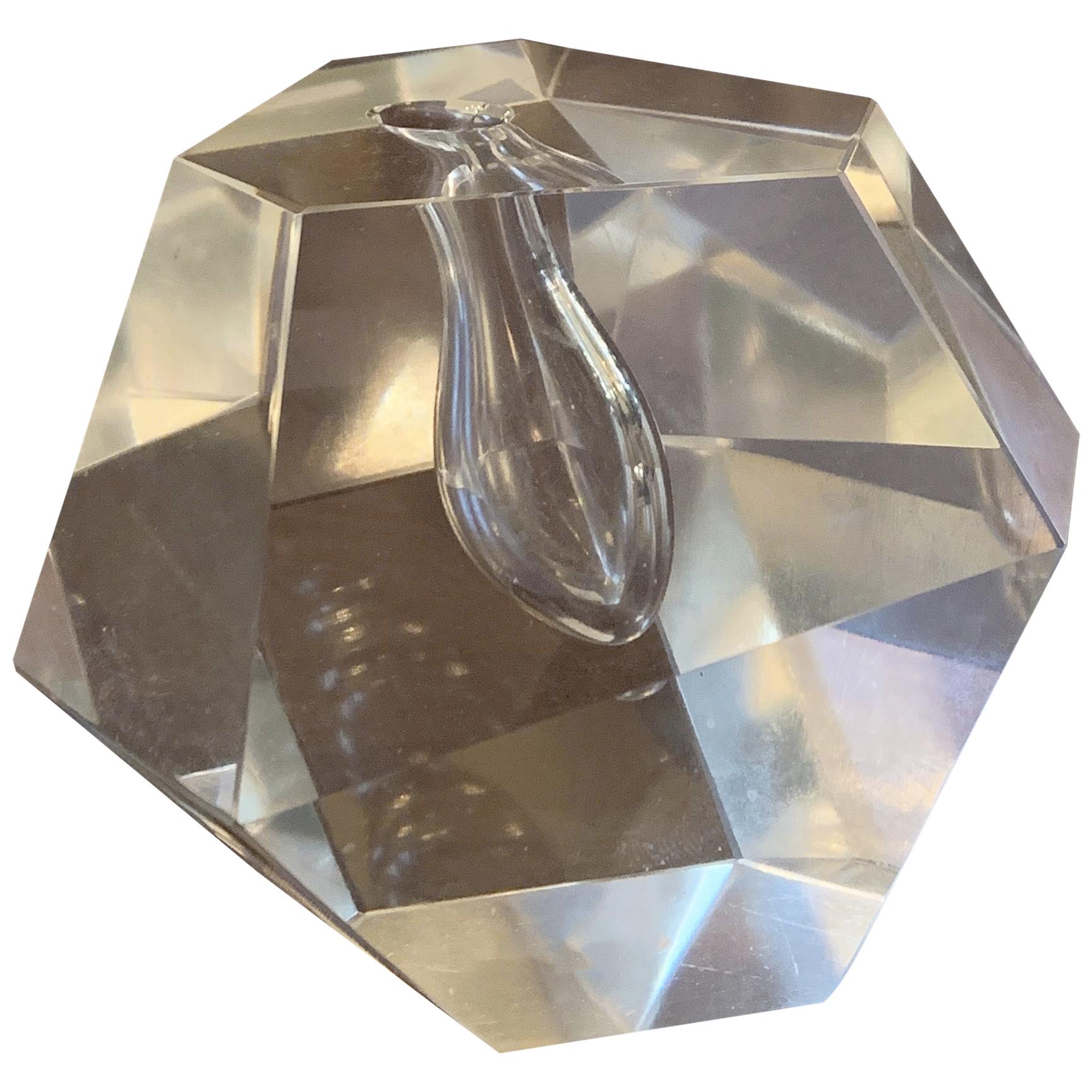 Faceted Crystal "Orchid" Bud Vase by Timo Sarpaneva for littala, Finland