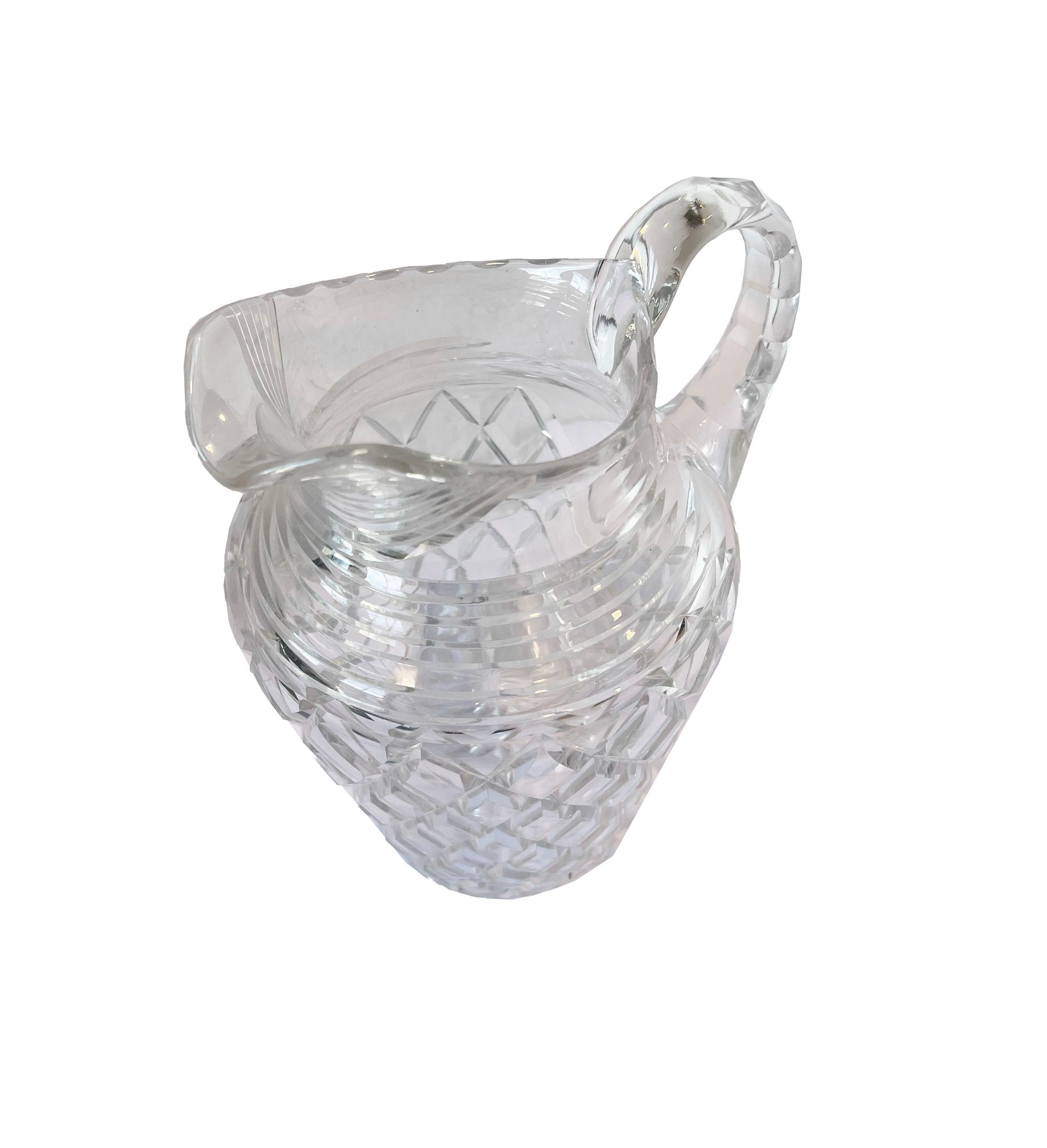 20th Century Faceted Crystal Pitcher from Andre Leon Talley's Private Collection For Sale