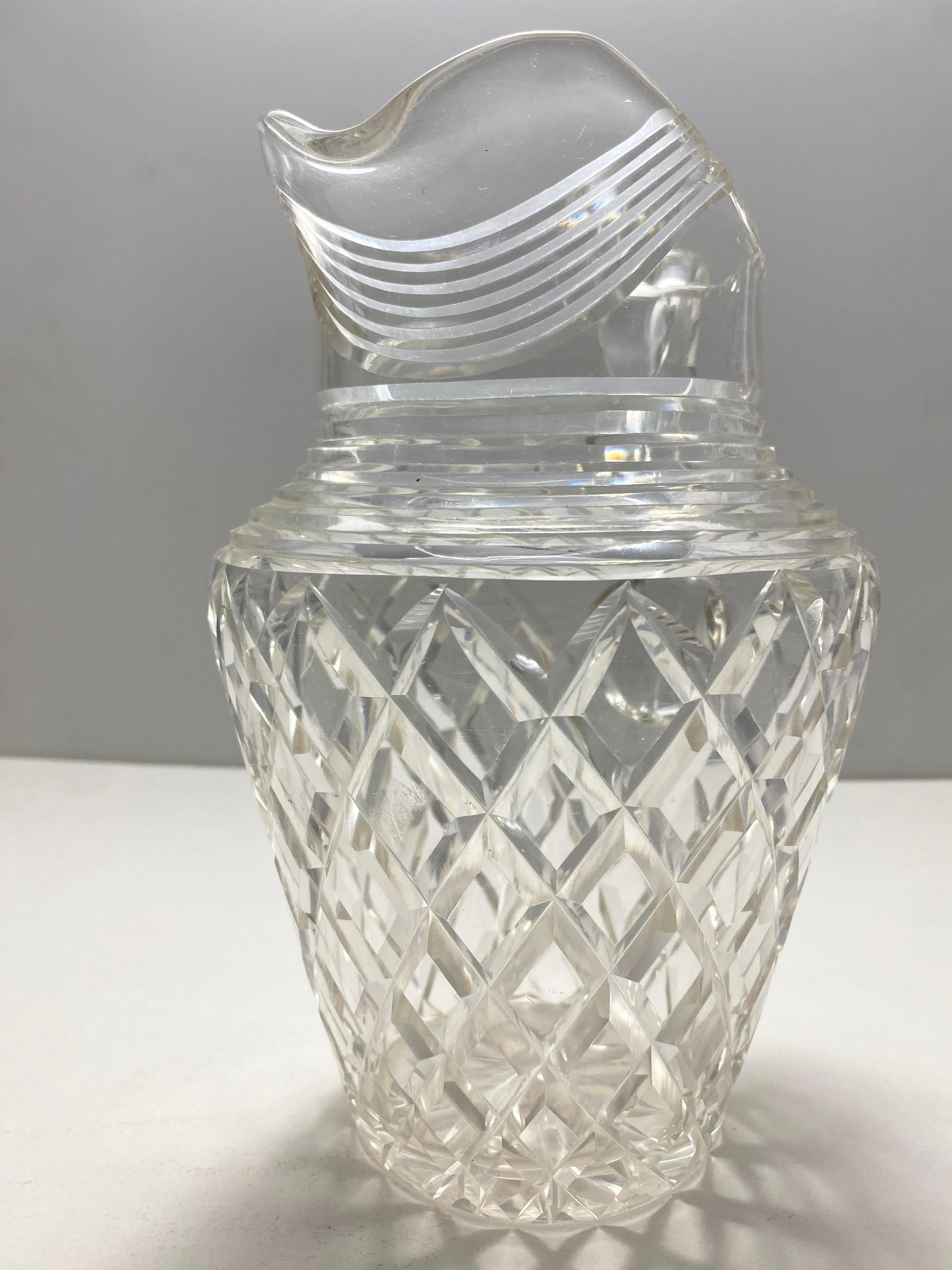 Faceted Crystal Pitcher from Andre Leon Talley's Private Collection For Sale 3