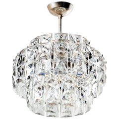 Faceted Crystal Prism Chandelier by Kinkeldey, Germany, c. 1960
s