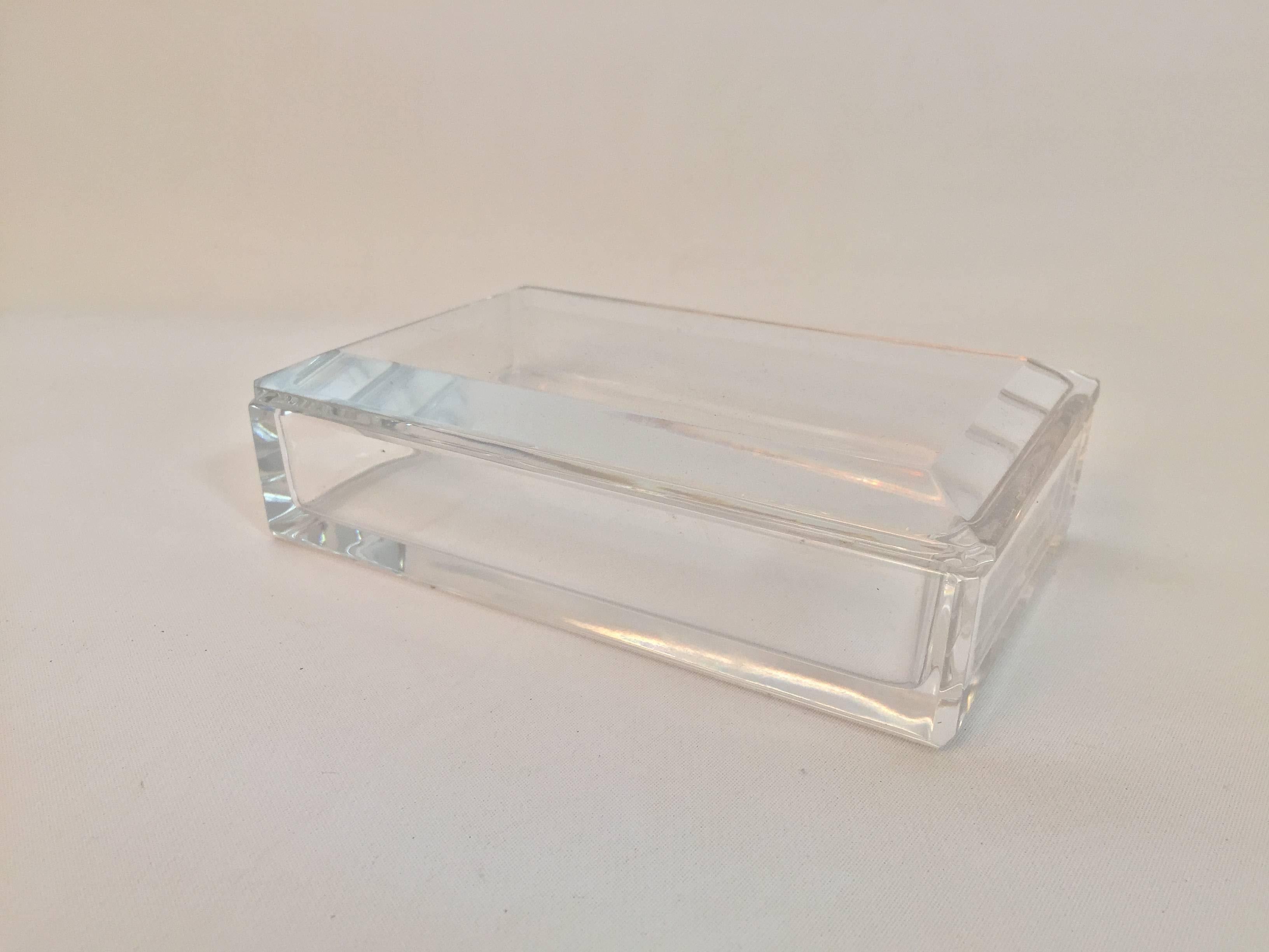 Faceted Crystal Val Saint Lambert Box In Excellent Condition In Garnerville, NY