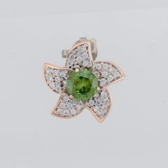 Faceted demantoid garnet golden pendant