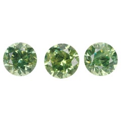 Faceted demantoid set, 0.93 ct
