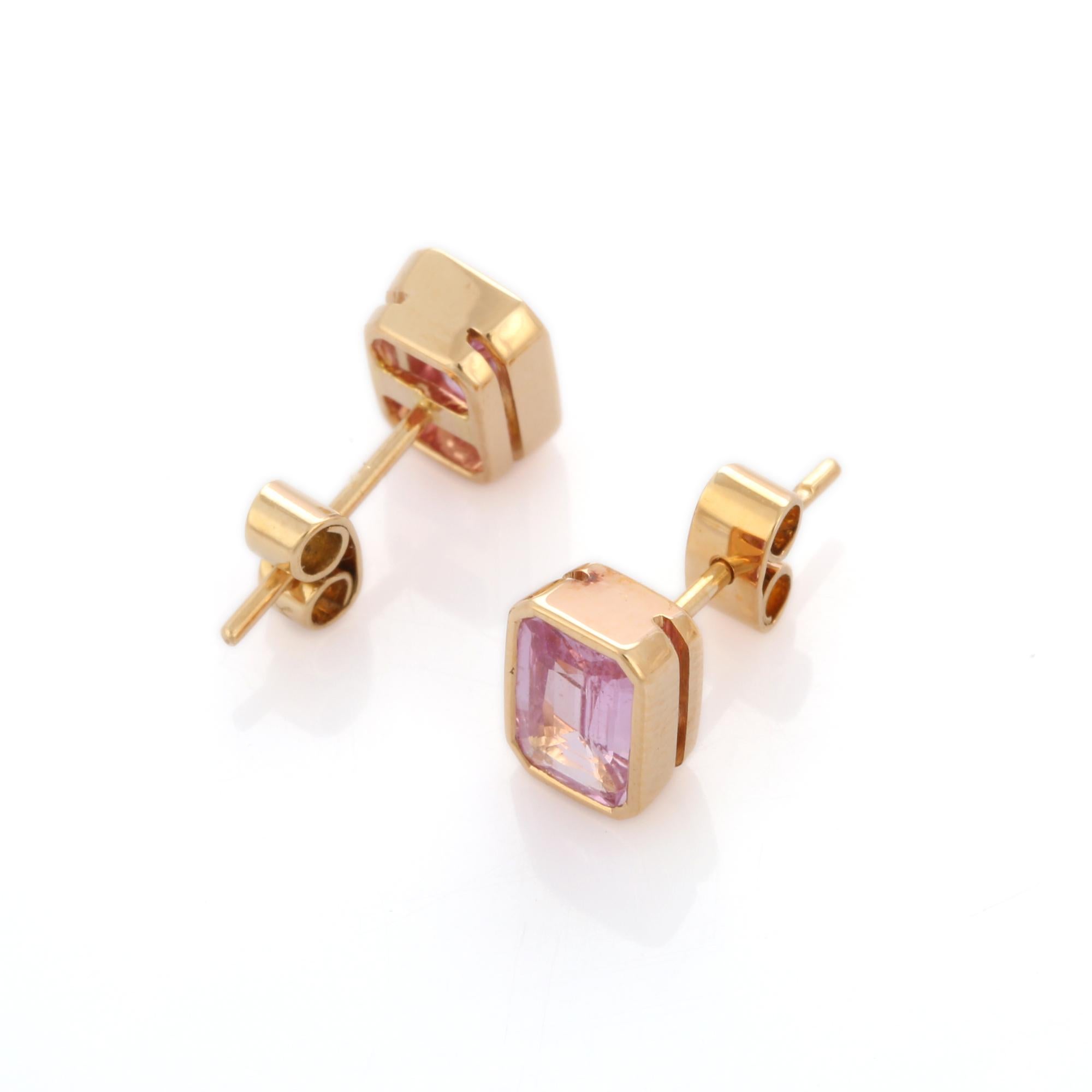 genuine pink sapphire earrings