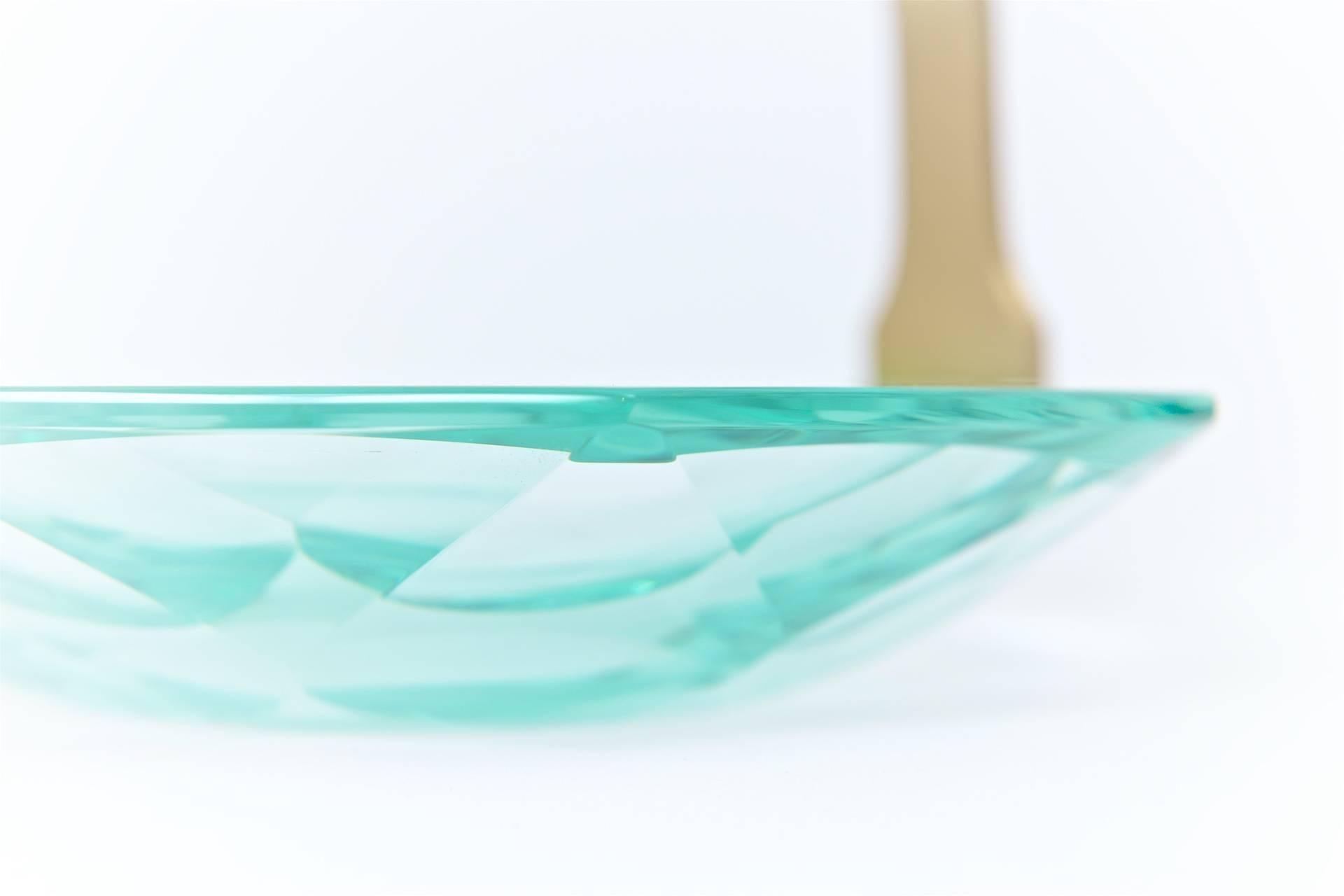 Mid-Century Modern Faceted Glass Dish by Max Ingrand for Fontana Arte, circa 1960