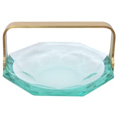 Faceted Glass Dish by Max Ingrand for Fontana Arte, circa 1960