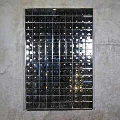 Faceted Glass Wall Mirror, Futuristic 1970s Design, Size L