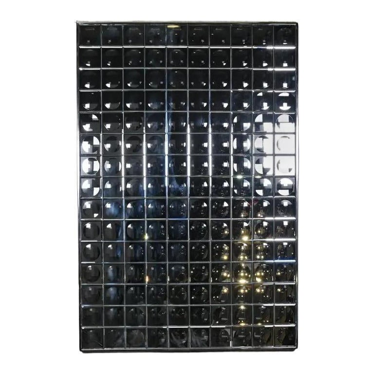 Miroir mural en verre à facettes, design futuriste des années 1970, taille L