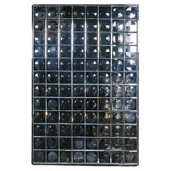 Faceted Glass Wall Mirror, Futuristic 1970s Design, Size M