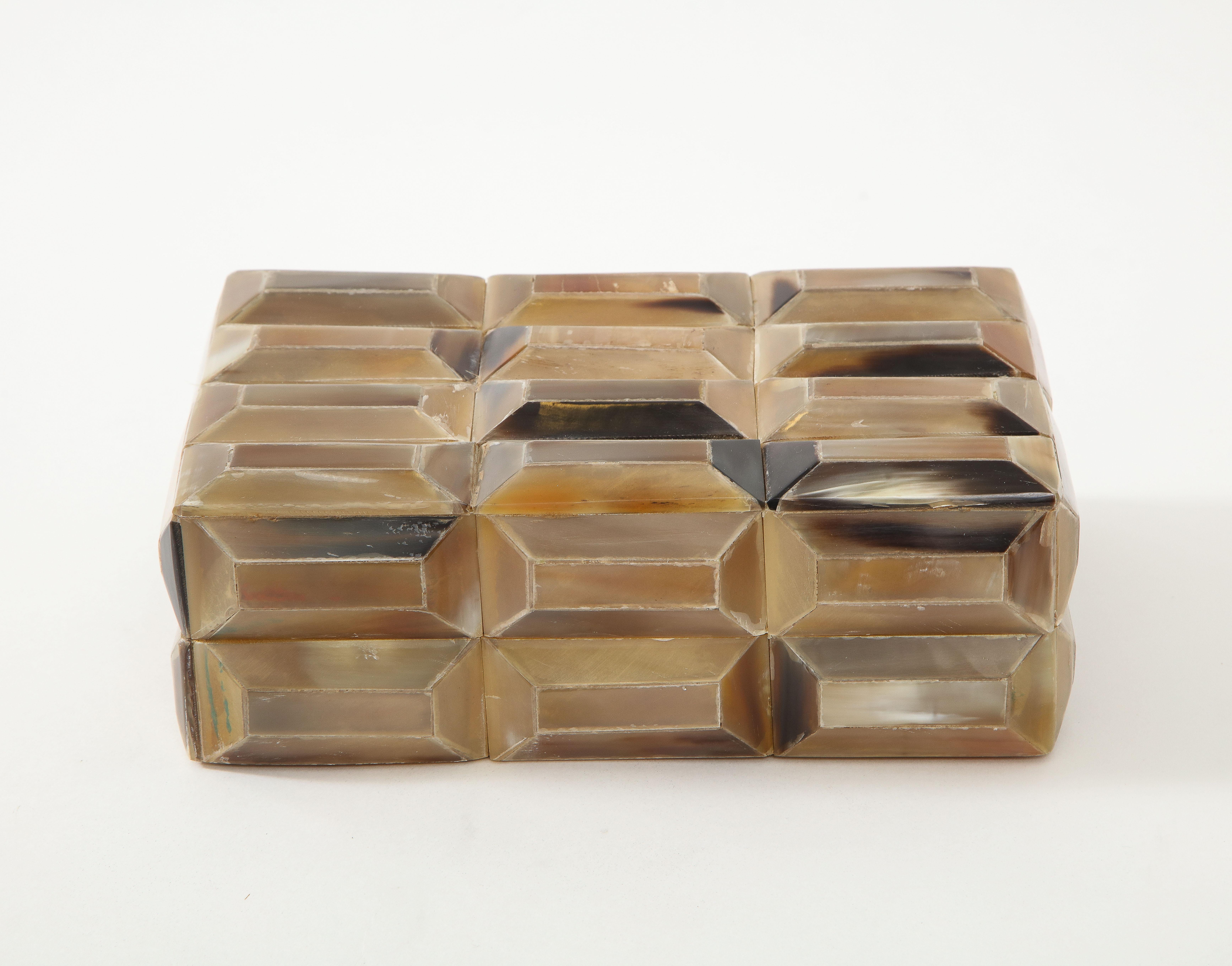 Faceted Horn Box  In New Condition In New York, NY
