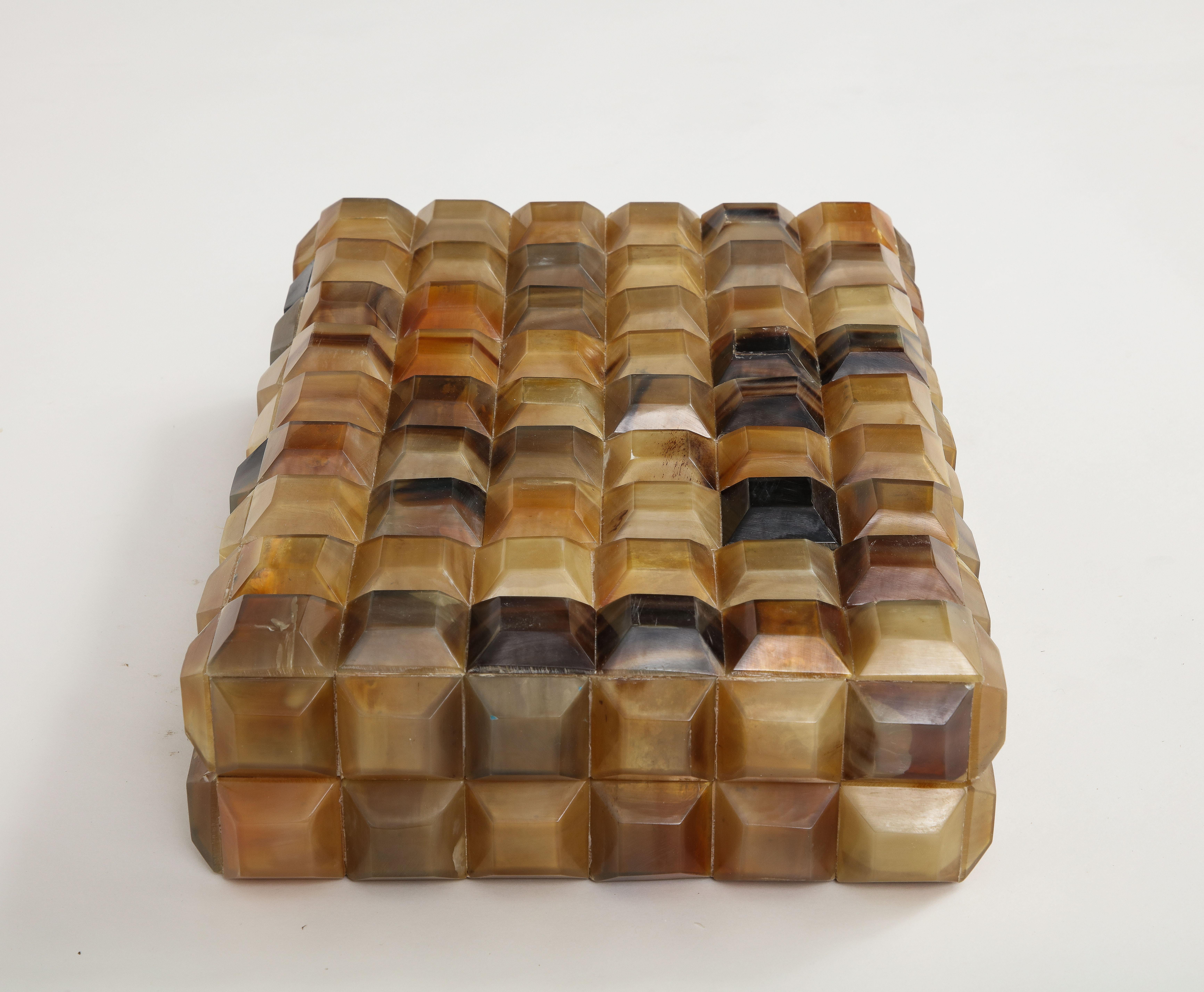 Faceted Horn Tile Box For Sale 1