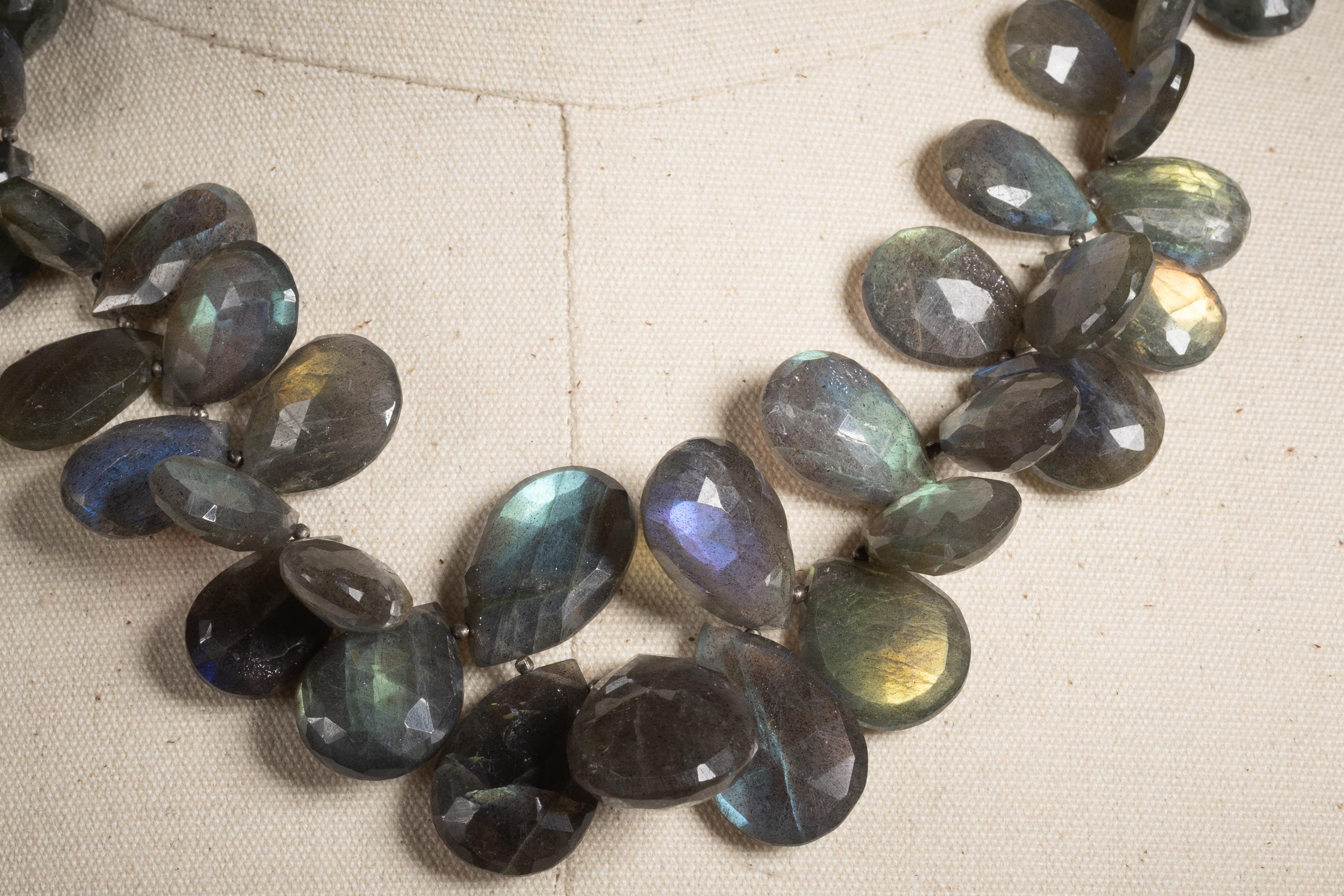 da uomo o donna Collana di perline di labradorite sfaccettata in vendita