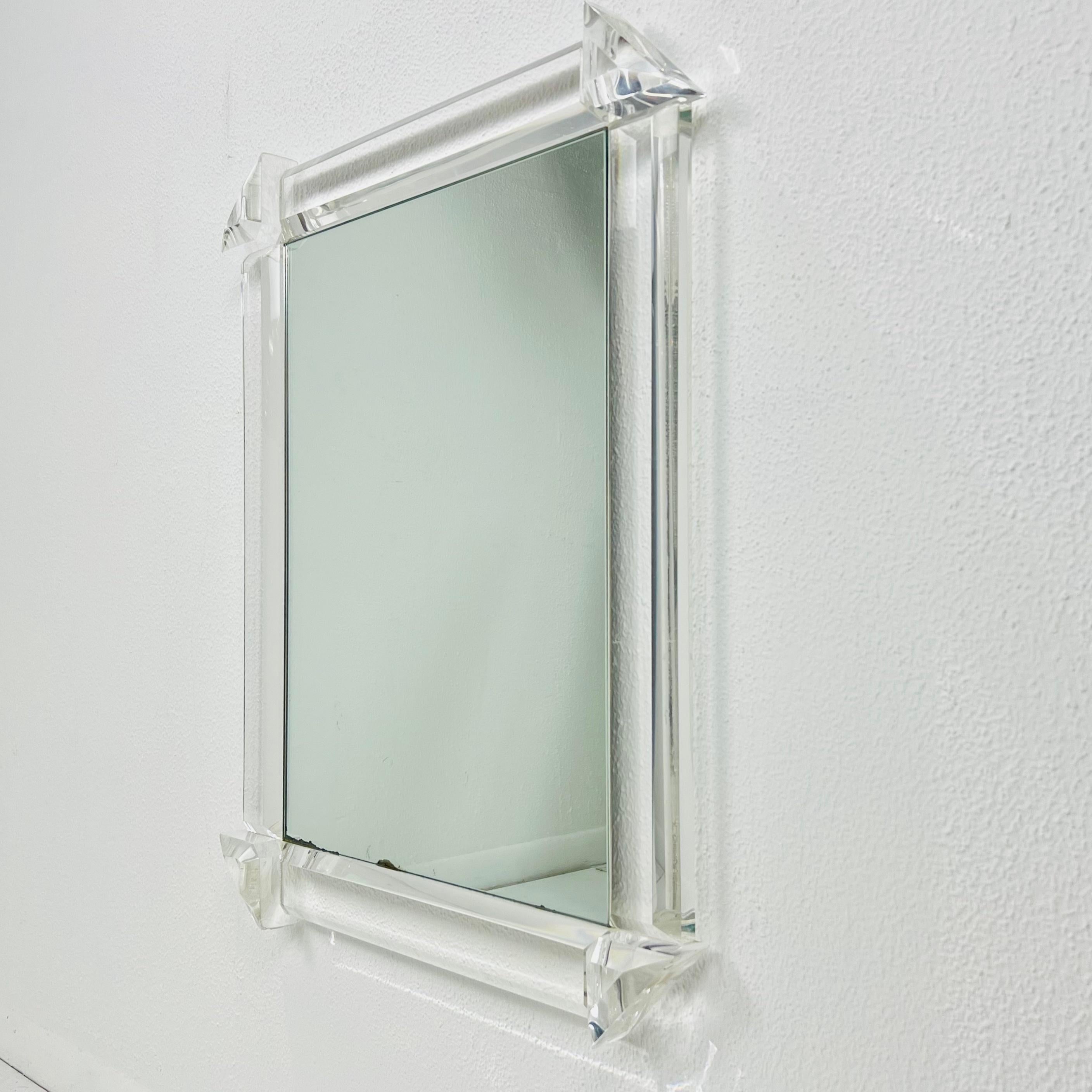 Faceted Lucite Wall Mirror For Sale 5