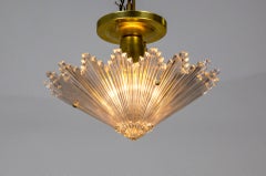 Faceted Molded Glass Star Light with Brass Mount