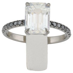 Faceted moonstone black diamonds golden ring