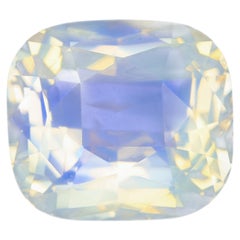 Faceted moonstone cushion cut gemstone, 4.10 cts