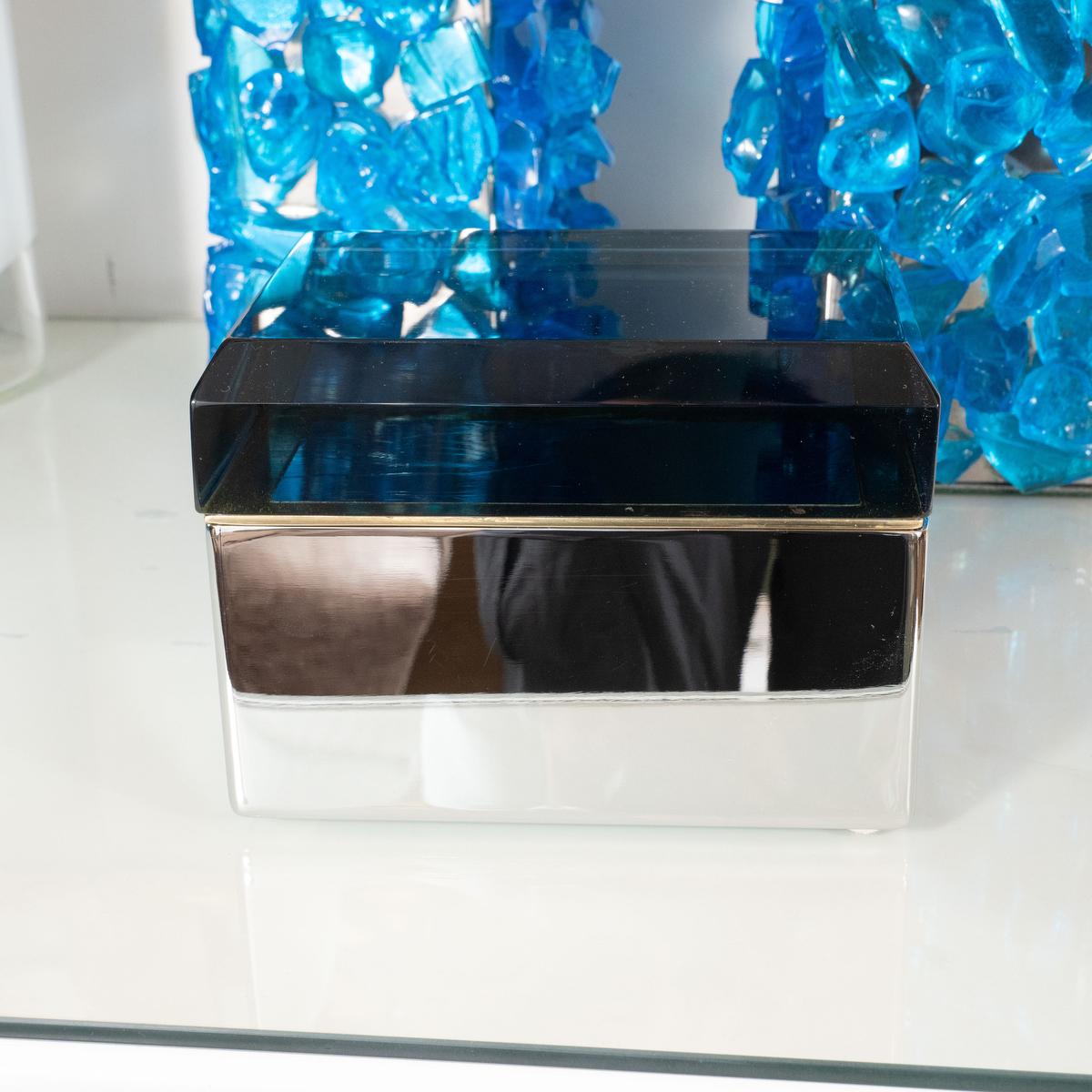 Mid-Century Modern Faceted Murano Glass Box
