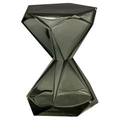 Faceted Murano Glass Occasional Table in Gray