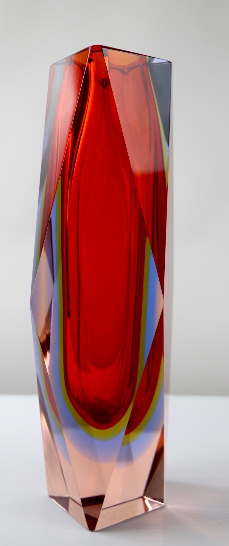 Faceted Murano Vase by Mandruzzato In Excellent Condition In New York, NY