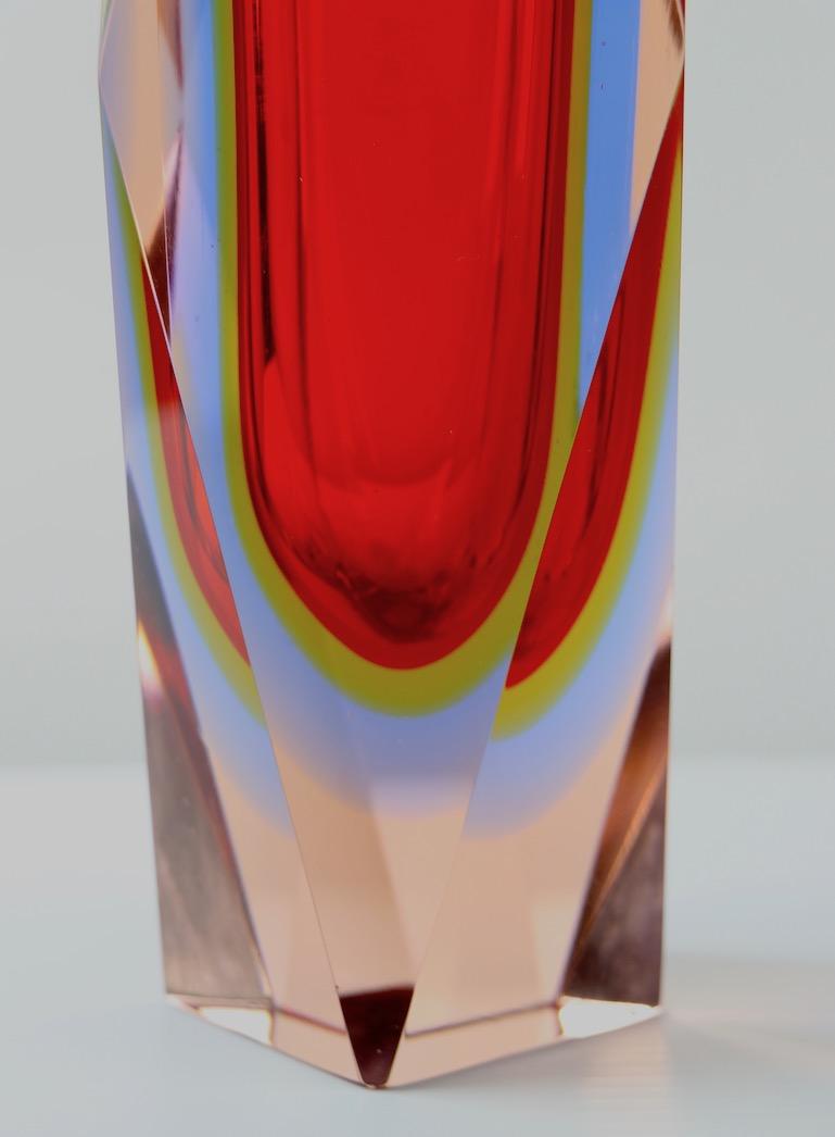 20th Century Faceted Murano Vase by Mandruzzato