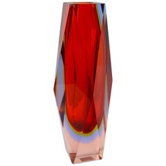 Faceted Murano Vase by Mandruzzato