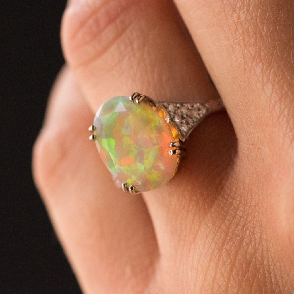 faceted opal ring