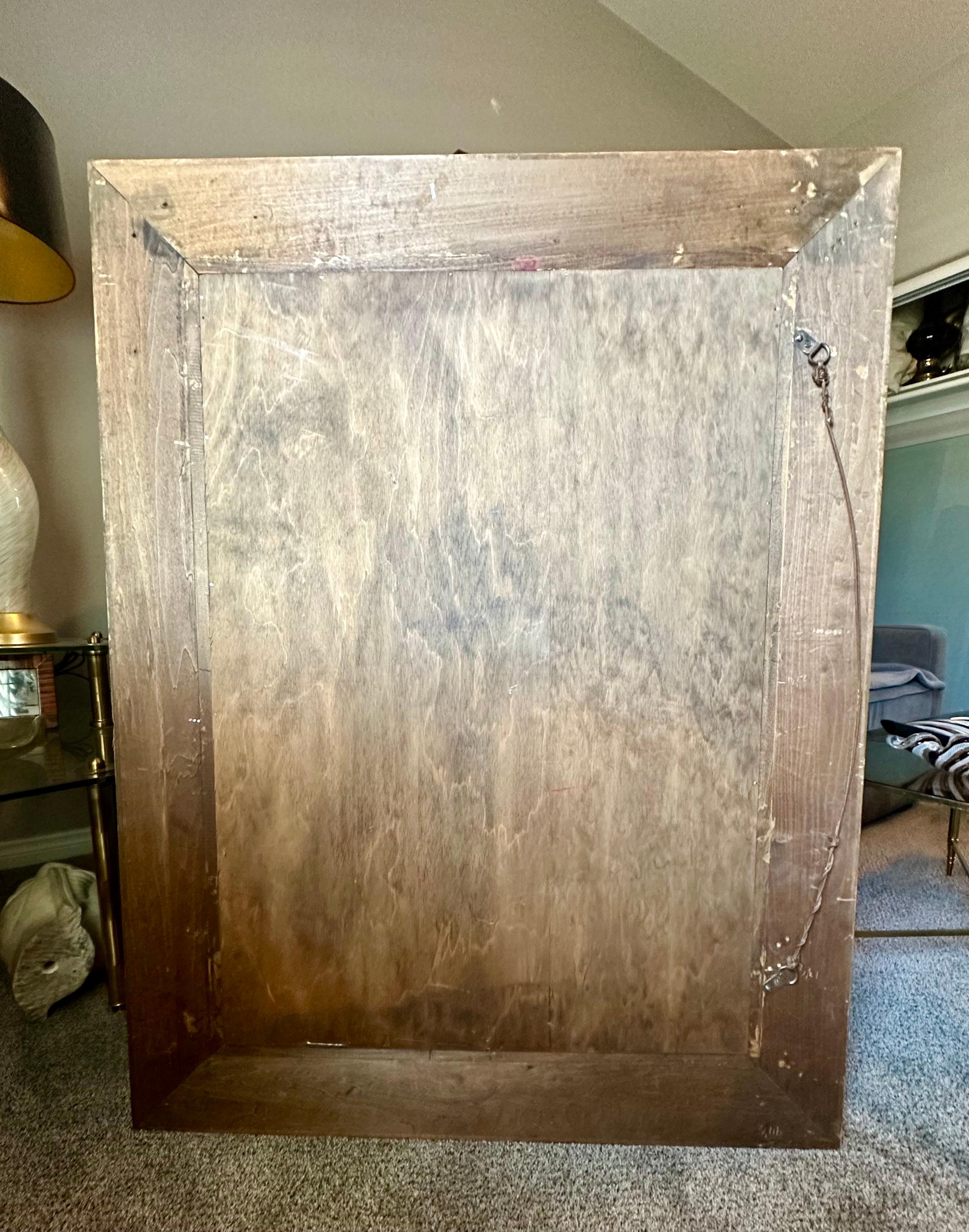 Espejo de pared de los años 40 con panel facetado oxidado envejecido en venta 11