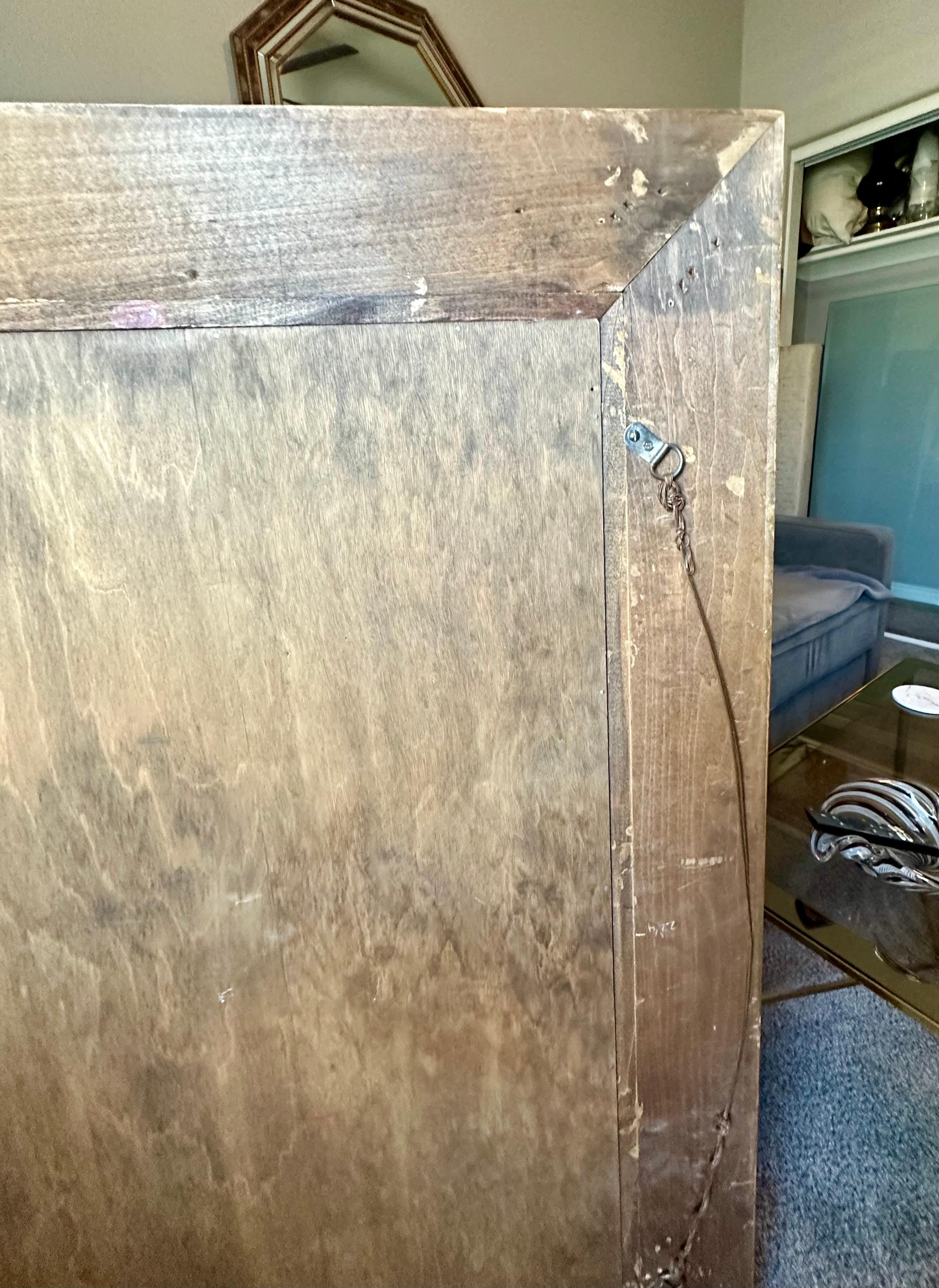 Espejo de pared de los años 40 con panel facetado oxidado envejecido en venta 12