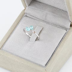 Anillo de plata diamante marrón turmalina Paraiba facetada