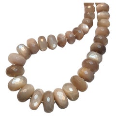 Faceted Peach Moonstone Necklace
